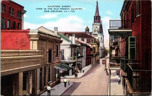 Chartres Street Old French Quarter Streetview New Orleans Louisiana WB Postcard 