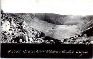 Meteor Crater between Williams and Winslow AZ Real Photo Postcard