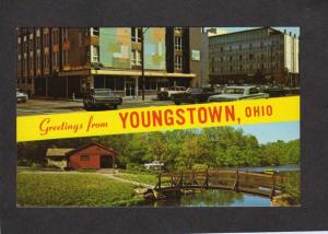 OH Greetings From Youngstown Ohio Postcard, Arts Bldg, Mill Creek Park View