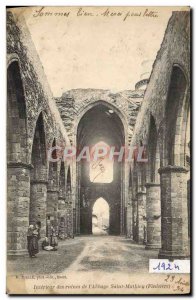 Old Postcard Interior Ruins of St. Matthew & # 39Abbaye