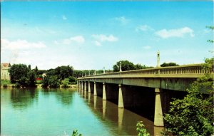 Peoria Avenue Bridge Rock River Dixon Illinois Vintage Postcard Posted 1964