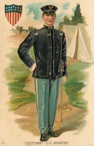 Postcard C-1910 Military Soldiers Lieutenant US Infantry artist TP24-3433