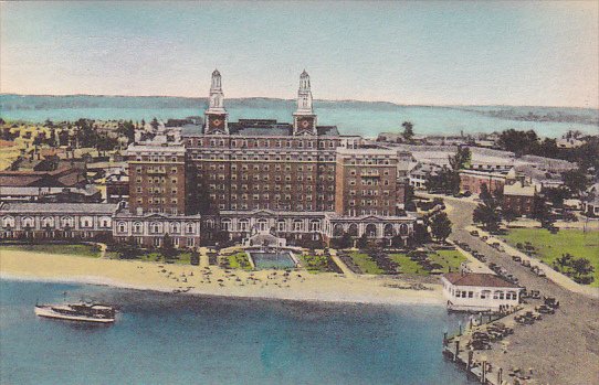 Virginia Old Point Comfort Aerial View Hotel Chamberlin Albertype