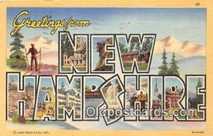 Large Letter State New Hampshire, USA 1948 