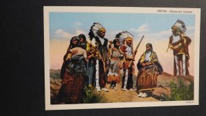 Mint Postcard USA Oklahoma Indians Natives America Gun Rifle Headdress