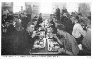 Curtis Bay Maryland Coast Guard Training Station Mess Hall Postcard AA1774