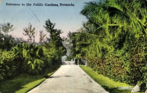 bermuda, HAMILTON, Entrance to the Public Gardens (1930s) Postcard