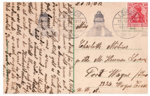 1913 Leipzig Völkerschlachtdenkmal Monument Germany Vintage Postcard PM 1913