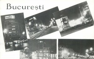 Romania carte postala colaj aspecte nocturne Bucuresti