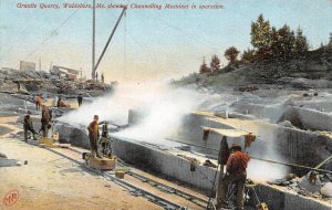 Granite Quarry, Waldoboro, Maine Channelling Machines 1910s Vintage Postcard