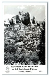 RPPC SEDONA, AZ ~ CAMPBELL HEAD MOUNTAIN Oak Creek c1940s Frasher  Postcard