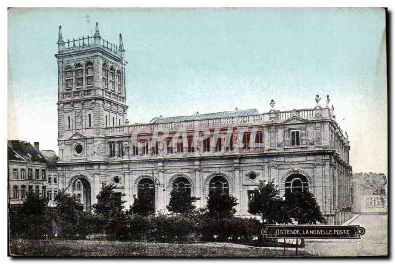 Old Postcard Ostend Belgium The new station