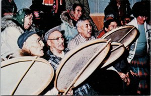 Inuvik NWT Eskimo Drum Dance Northwest Territories Unused Postcard F91