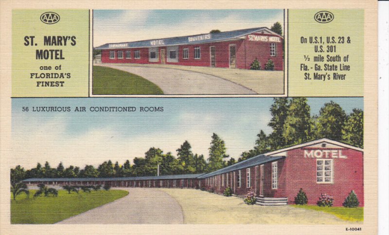 HILLIARD, Florida, 1930-1940's; St. Mary's Motel, U.S. 1, U.S. 23 & U.S. 301