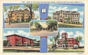 FARGO North Dakota ND ~ AGRICULTURAL COLLEGE Buildings & Campus ca1940s Postcard