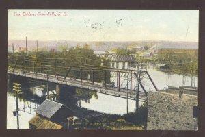SIOUX FALLS SOUTH DAKOTA SD MISSISSIPPI RIVER BRIDGE VINTAGE POSTCARD 1910