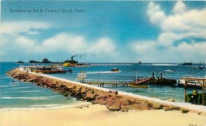 Al's News Stand Breakwater Walk Corpus Christi Texas 1950s Postcard 20-4521