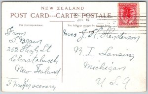 Christchurch New Zealand 1907 Postcard The Avon & Municipal Buildings