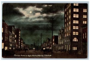 c1910 Garrison Avenue at Moonlight The Great White Way Fort Smith AR Postcard