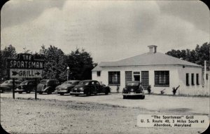 ABERDEEN MARYLAND MD Sportsman Grill RESTAURANT DINER Vintage Postcard