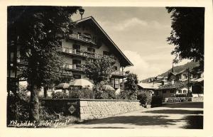 austria, KITZBÜHEL, Tyrol Tirol, Hotel Tyrol (1940s) RPPC Postcard