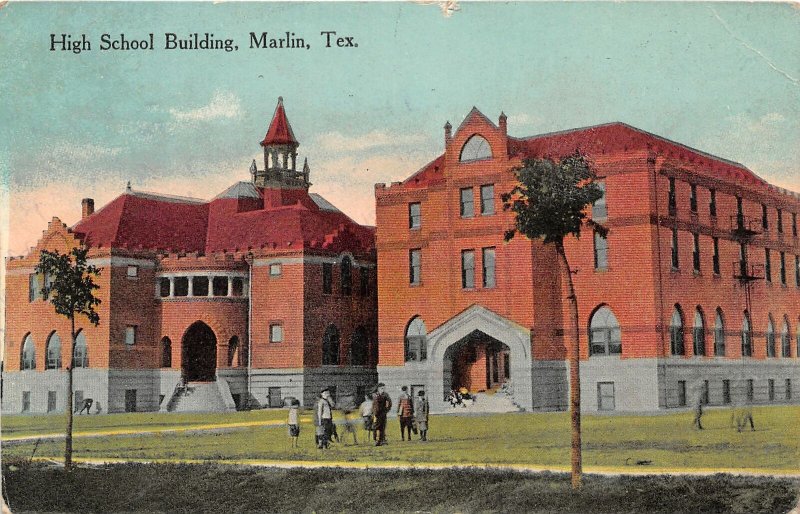 G24/ Marlin Texas Postcard 1915 High School Building