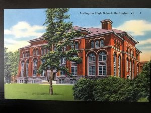 Vintage Postcard 1942 Burlington High School Burlington Vermont