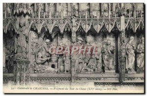 Old Postcard Cathedral Chartres Fragment From Around The Choir