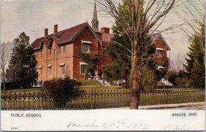 Public School Simcoe Ontario c1907 RPO Port Dover & St. ?? Postcard F43