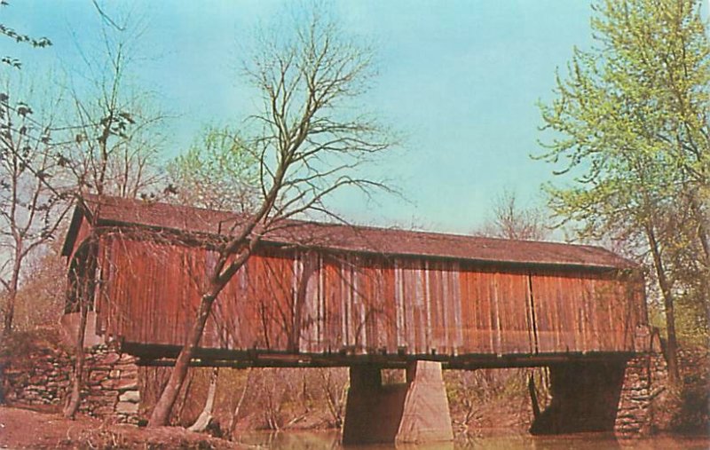 Pioneer Valley Massachusetts  Covered Bridge Chrome Postcard Unused