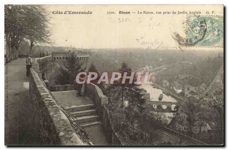 Old Postcard Dinan Rance View English Garden taking