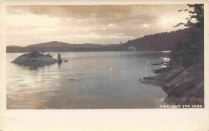 Seventh 7th Lake Twilight Fulton Chain Inlet New York 1910s Real Photo postcard