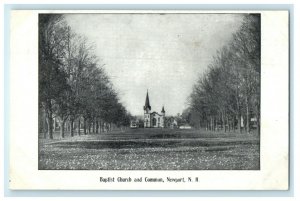 c1905 Baptist Church And Common View Newport New Hampshire NH Antique Postcard 