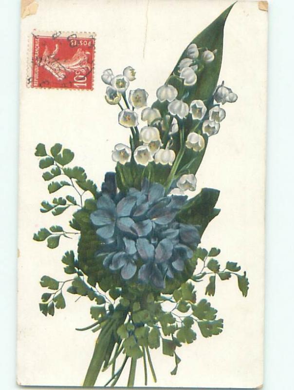 Very Old Foreign Postcard BEAUTIFUL FLOWERS SCENE AA4914