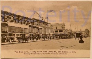 Van Ness Ave looking West from Geary St. San Francisco 