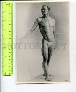 400437 USSR Ozerov Nude man examination sketch Repin Institute of Art old photo