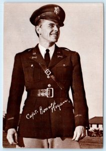 CAPTAIN RONALD REAGAN in Uniform ~ Army Air Corps 4x6 Repro Postcard