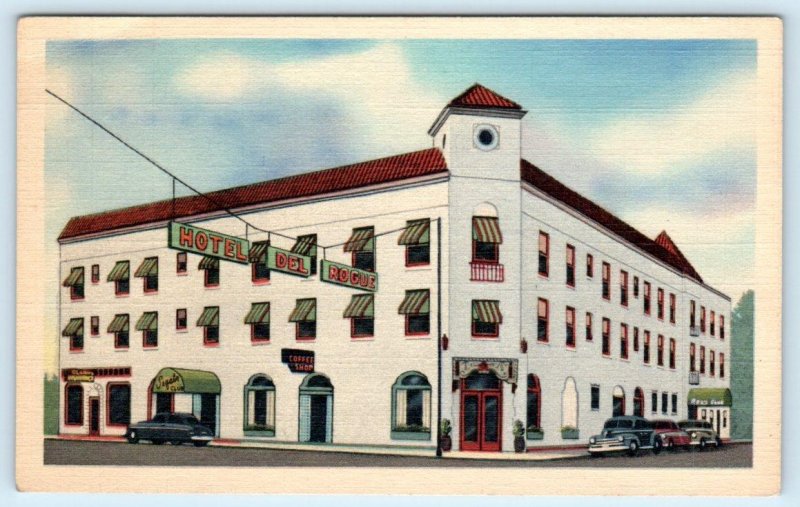 GRANTS PASS, Oregon OR~ Roadside HOTEL DEL ROGUE 1940s Josephine County Postcard