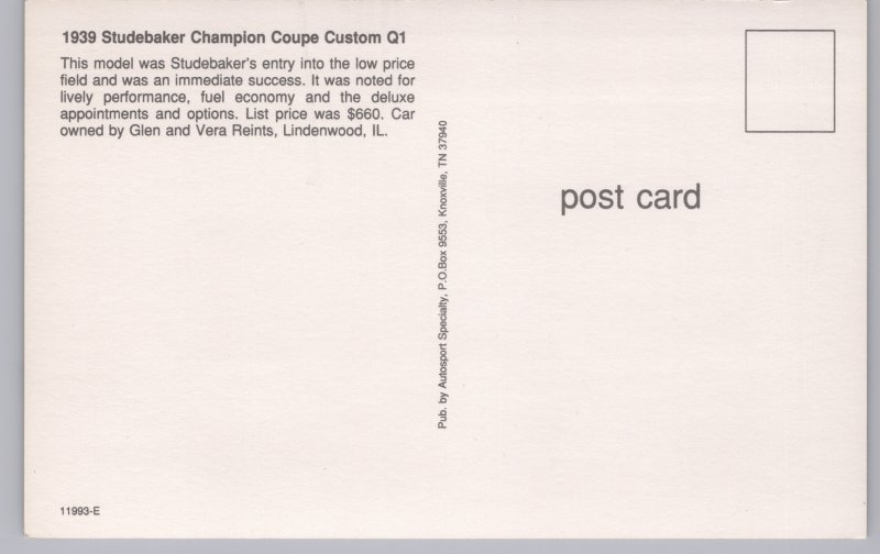 1939 Studebaker Champion Coupe Custom Q1