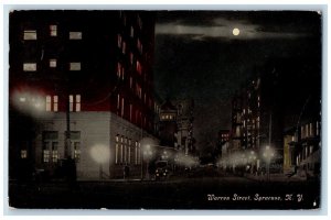 1912 Moonlight Street Lights Warren Street Syracuse NY Groton NY Postcard