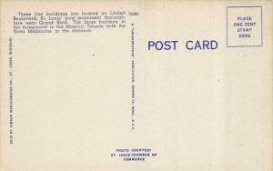 ST LOUIS, MO Missouri  MASONIC TEMPLE~Fraternal Order  c1940's Linen Postcard