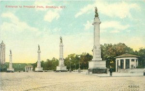 Prospect Park Entrance Brooklyn NY Litho Postcard Unused