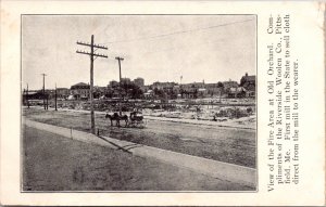 Views from Fire Area old Orchard Beach Post card Riverside Woolen Co.