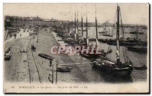Old Postcard Bordeaux Quays View from the Bridge Boat