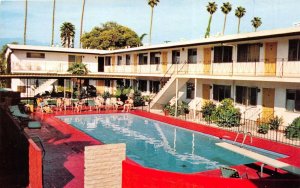 Santa Barbara California 1950-60s Postcard The Belmar Motel & Apartments Pool