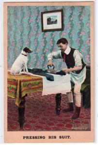 Ironing - Pressing His Shirt - Dog Watching