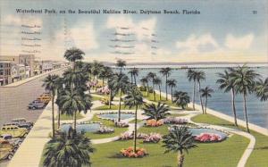 Florida Daytona Beach Waterfront Park On The Beatiful Halifax River 1949