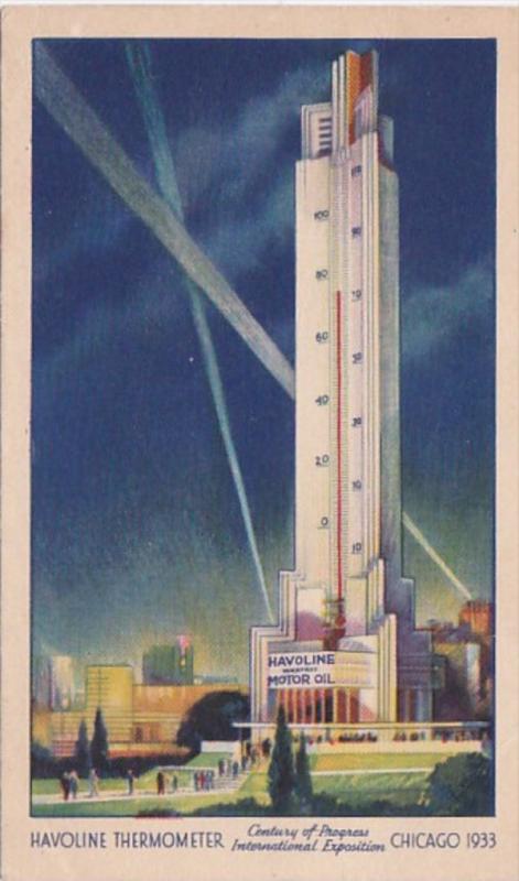 Chicago World's Fair 1933 Havoline Thermometer