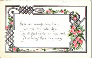 Vintage Early 1900's F.A. Owen Co Greetings Quotation Postcard UNPOSTED