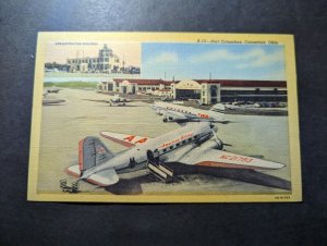 Mint USA Aviation Postcard A15 Port Columbus OH Ohio American Airlines